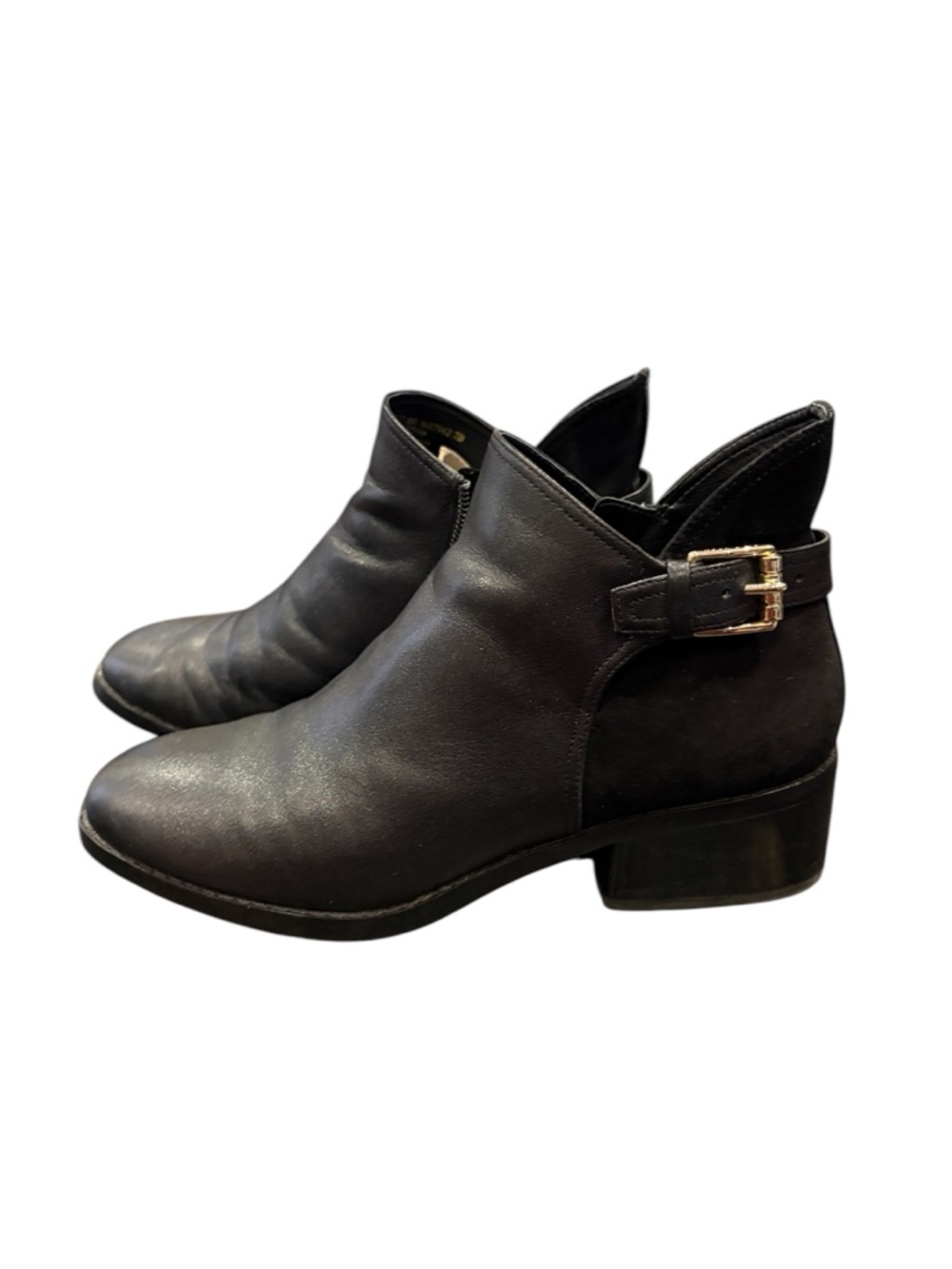 Cole Haan Signature Series Women's Black Leather Ankle Boots with Buckle Detail